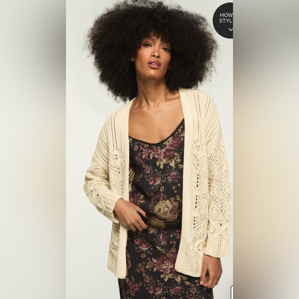 Lucky Brand Mixed Stitch Cardigan Sweater